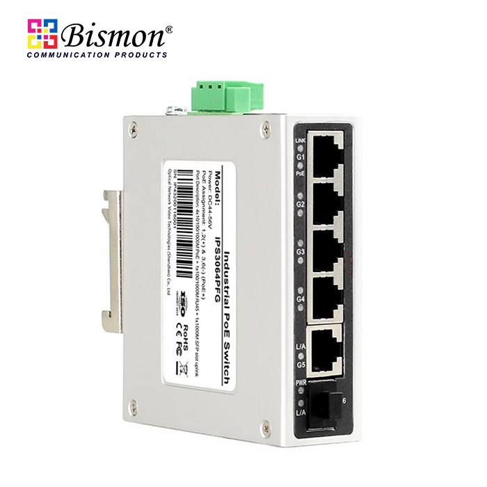 4Port PoE 10/100/1000Base-T+1RJ45+1SFP Industrial switch